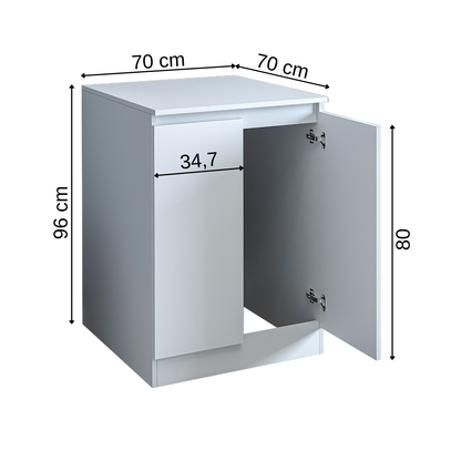 Roomart, Armoire de salle de bain pour machine à laver Atlantic, superstructure pour machine à laver, étagère de salle de bain, LHT : 70 x 191 x 70 cm, en blanc - armoire de salle de bain, lavabo, meuble de salle de bain, armoire de salle de bain, avec, meuble bas, meuble de salle de bain, set, lavabo, meubles, salle de bain