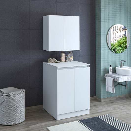 Roomart, bathroom washing machine cabinet Atlantic, washing machine superstructure, bathroom shelf, WHT: 70 x 191 x 70 cm, in white - bathroom cabinet, washbasin, bathroom furniture, bathroom cabinet, bathroom, with, vanity unit, bathroom furniture, set, washbasin, furniture, bathroom