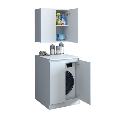 Roomart, bathroom washing machine cabinet Atlantic, washing machine superstructure, bathroom shelf, WHT: 70 x 191 x 70 cm, in white - bathroom cabinet, washbasin, bathroom furniture, bathroom cabinet, bathroom, with, vanity unit, bathroom furniture, set, washbasin, furniture, bathroom