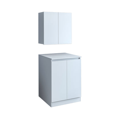 Roomart, bathroom washing machine cabinet Atlantic, washing machine superstructure, bathroom shelf, WHT: 70 x 191 x 70 cm, in white - bathroom cabinet, washbasin, bathroom furniture, bathroom cabinet, bathroom, with, vanity unit, bathroom furniture, set, washbasin, furniture, bathroom