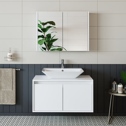 Roomart - Bathroom furniture set - ATLANTIC - 3 pieces - 85 cm vanity unit with ceramic washbasin - mirror cabinet - bathroom cabinet, washbasin, bathroom furniture, bathroom cabinet, bathroom, with, vanity unit, bathroom furniture, set, washbasin, furniture, bathroom furniture, bathroom,