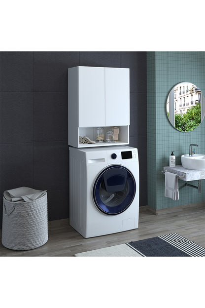 Roomart, bathroom washing machine cabinet Atlantic, washing machine superstructure, bathroom shelf, WHT: 70 x 191 x 70 cm, in white - bathroom cabinet, washbasin, bathroom furniture, bathroom cabinet, bathroom, with, vanity unit, bathroom furniture, set, washbasin, furniture, bathroom