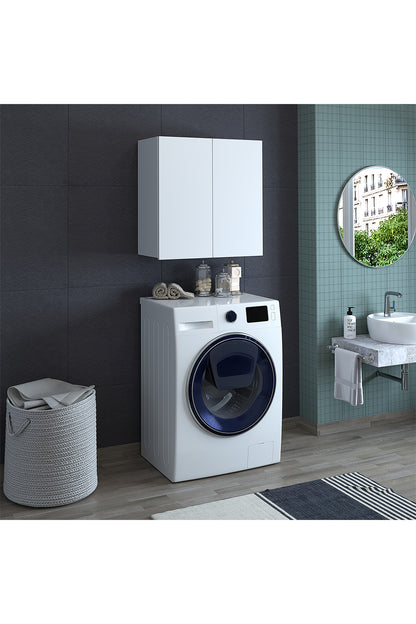 Roomart, bathroom washing machine cabinet Atlantic, washing machine superstructure, bathroom shelf, WHT: 70 x 191 x 70 cm, in white - bathroom cabinet, washbasin, bathroom furniture, bathroom cabinet, bathroom, with, vanity unit, bathroom furniture, set, washbasin, furniture, bathroom