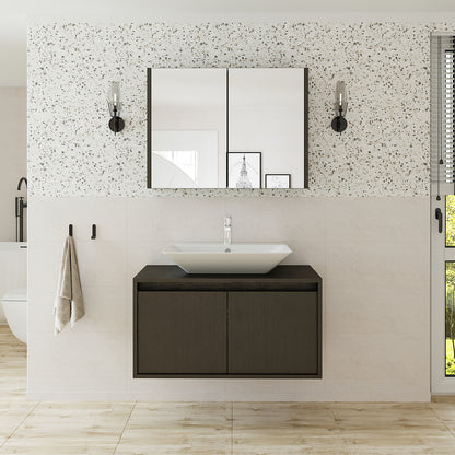 Roomart - Bathroom furniture set - ATLANTIC - 3 pieces - 85 cm vanity unit with ceramic washbasin - mirror cabinet - bathroom cabinet, washbasin, bathroom furniture, bathroom cabinet, bathroom, with, vanity unit, bathroom furniture, set, washbasin, furniture, bathroom furniture, bathroom,