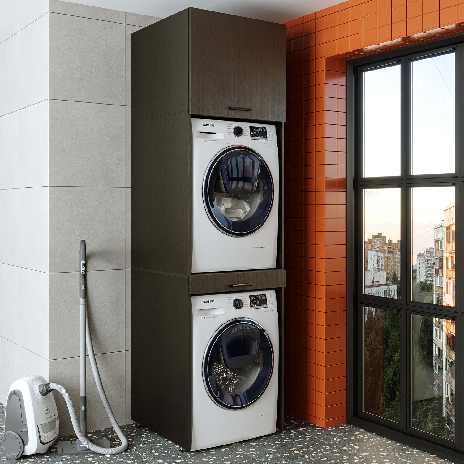 Roomart Waschmaschinenschrank Farben in & Trockner – 3 Waschmaschine für