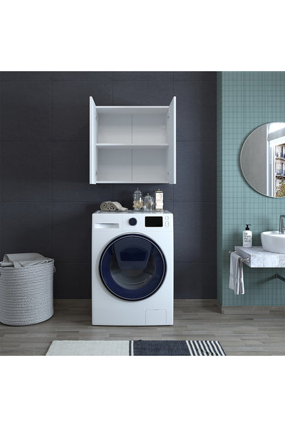 Roomart, bathroom washing machine cabinet Atlantic, washing machine superstructure, bathroom shelf, WHT: 70 x 191 x 70 cm, in white - bathroom cabinet, washbasin, bathroom furniture, bathroom cabinet, bathroom, with, vanity unit, bathroom furniture, set, washbasin, furniture, bathroom