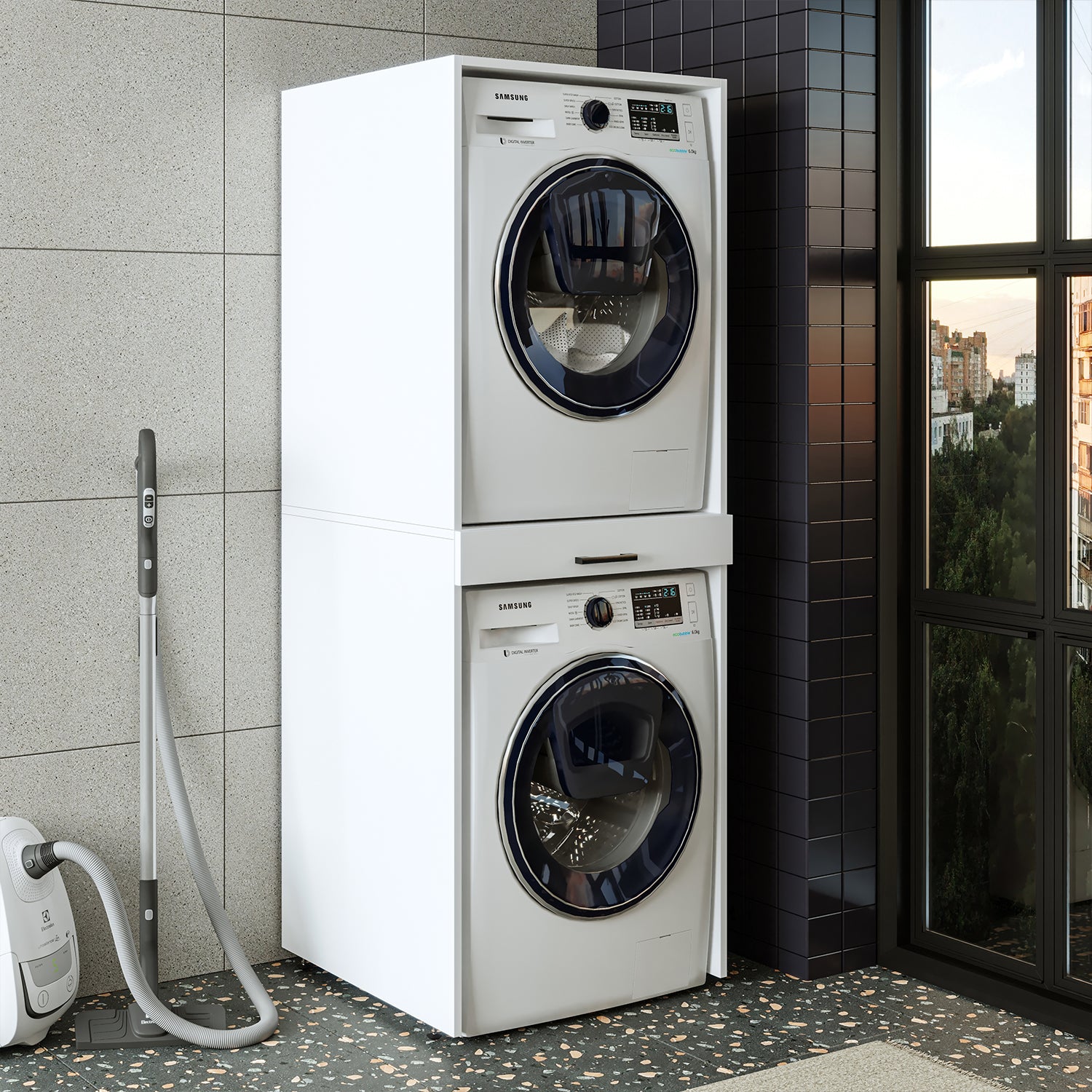Roomart Waschmaschinenschrank für Farben – Trockner Waschmaschine in 3 