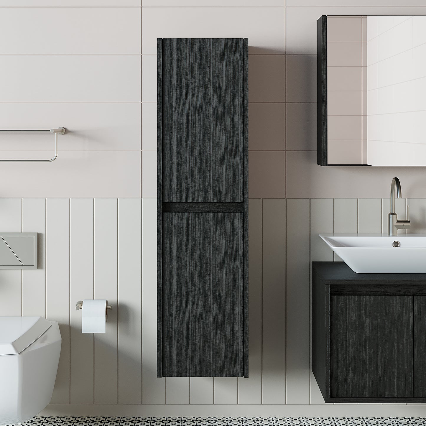 Roomart, Bathroom furniture, tall cabinet, 35 cm wide, bathroom shelf, in 5 colors - bathroom cabinet, washbasin, bathroom furniture, bathroom cabinet, bathroom, with, vanity unit, bathroom furniture, set, washbasin, furniture, bathroom, bathroom, bathroom cabinets, narrow, narrow