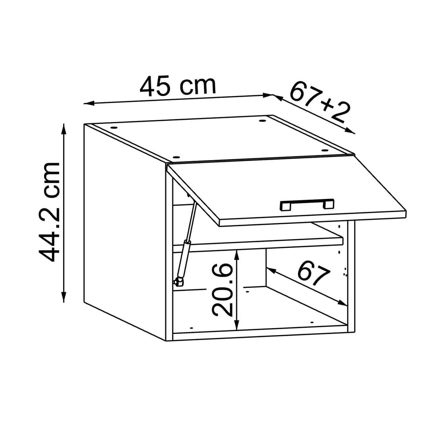 Roomart top unit DORA adatto alla colonna Dora 45 cm porridge