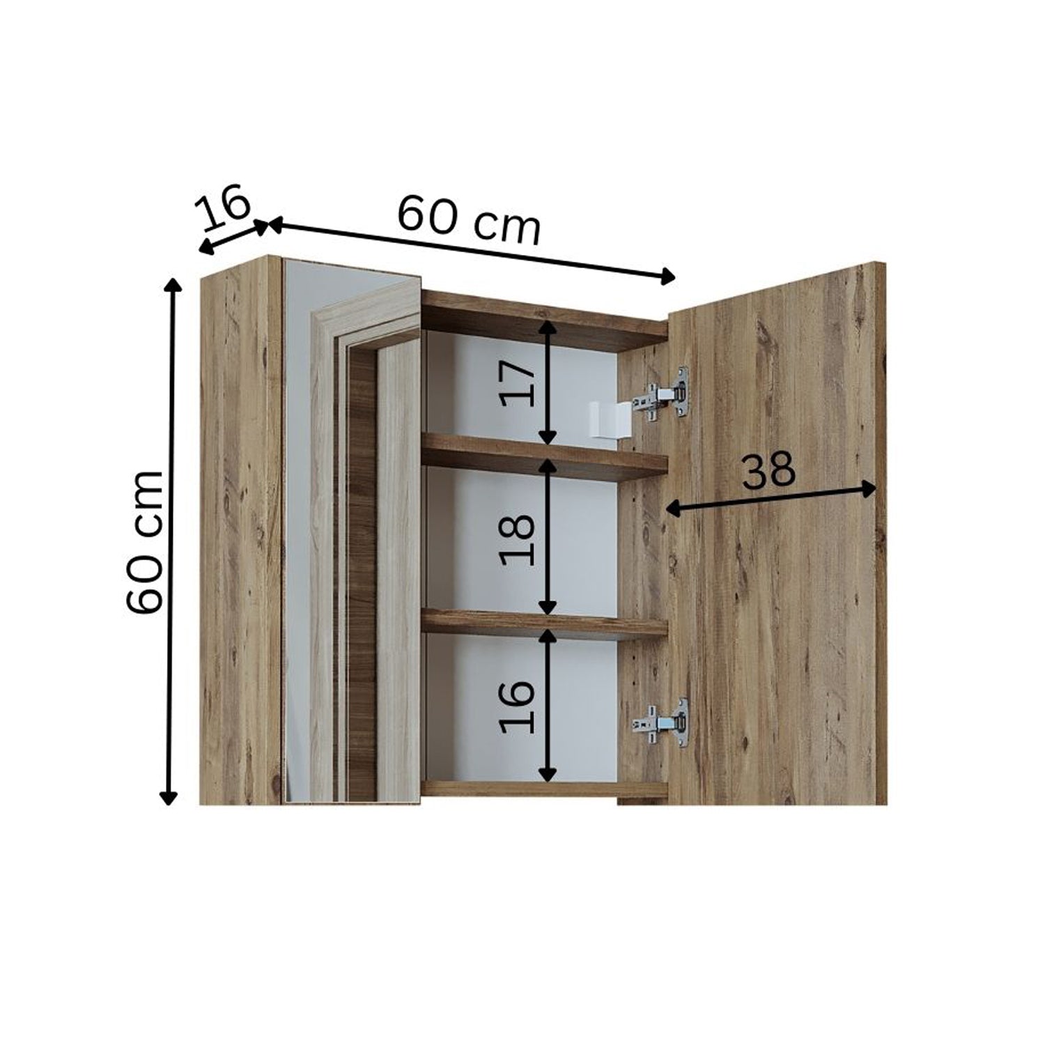 Roomart Badmöbel Set ATRIA 65 cm Unterschrank mit Waschbecken Spiegelschrank Hochschrank - spiegel bad, spiegelschrank bad 60 cm breit, badezimmerspiegel schrank, spiegelschrank mit beleuchtung, spiegelschrank 80 cm breit, spiegelschränke fürs bad, spiege