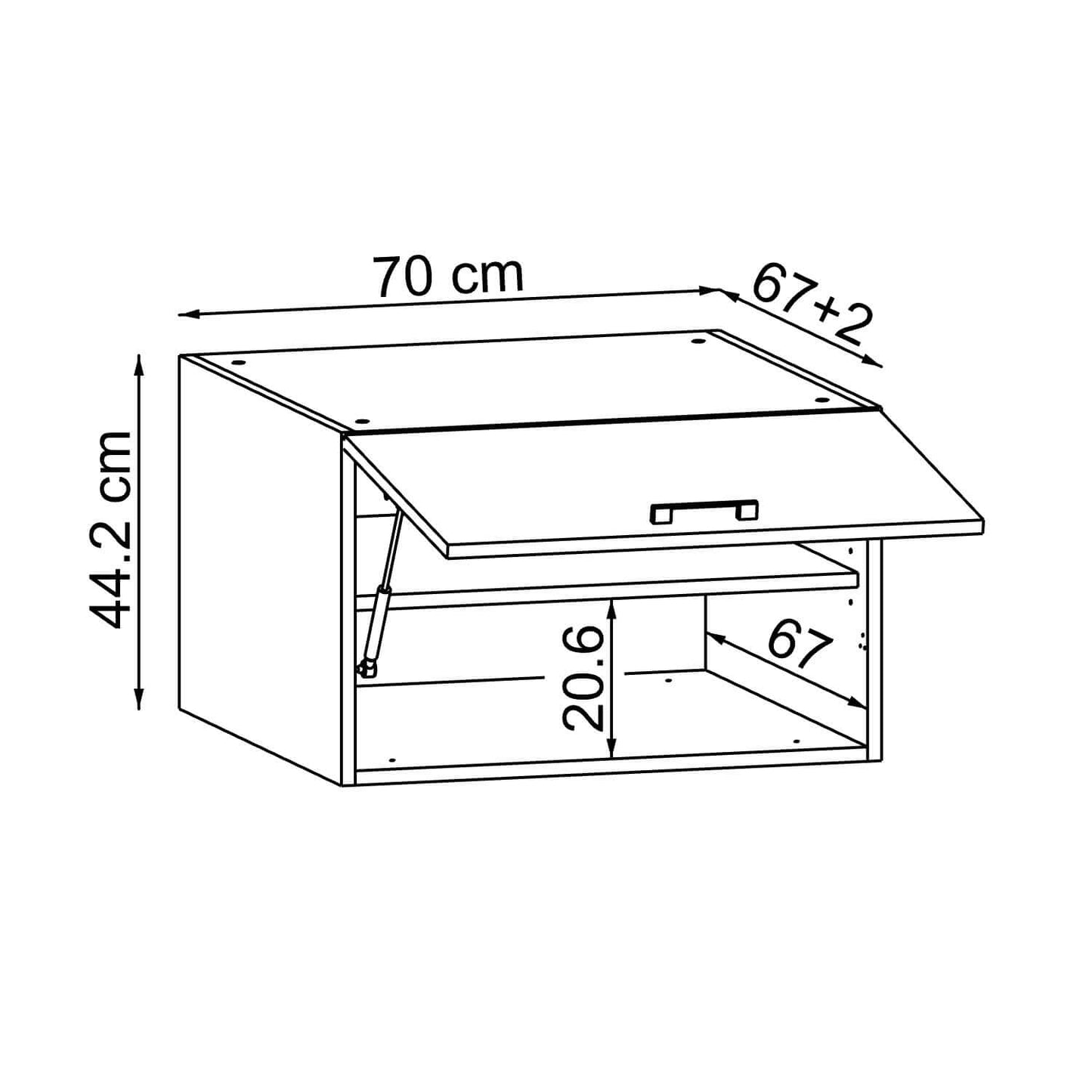 Roomart Aufsatzschrank DORA geeignet für Dora Waschmaschinenschrank 70 cm Breit