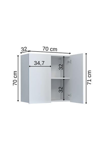 Roomart, Armoire de salle de bain pour machine à laver Atlantic, superstructure pour machine à laver, étagère de salle de bain, LHT : 70 x 191 x 70 cm, en blanc - armoire de salle de bain, lavabo, meuble de salle de bain, armoire de salle de bain, avec, meuble bas, meuble de salle de bain, set, lavabo, meubles, salle de bain