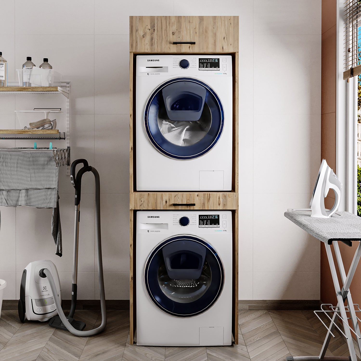 Roomart Waschmaschinenschrank für Trockner & Waschmaschine in – 3 Farben