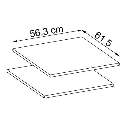 • Roomart • Einlegeböden • Für den Hochschränke C60-W und E60-W (60 cm breit) • Weiß • Schwarz-Eiche