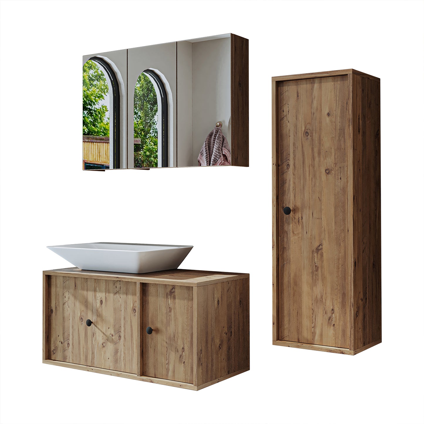 Roomart Set di mobili da bagno GUSTO-ATL 90 cm - mobile da bagno, lavabo, mobili da bagno, mobile da bagno, bagno, con, mobiletto, mobili da bagno, set, lavabo, mobili, mobili da bagno, bagno, armadietti da bagno