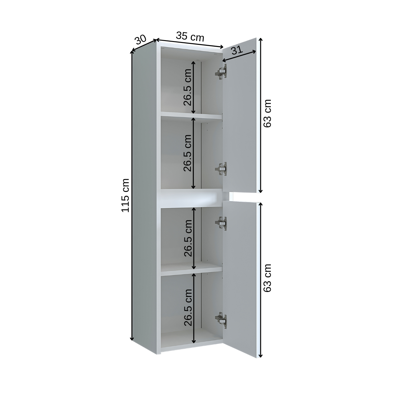 Roomart Badmöbel Set ATRIA 65 cm Unterschrank mit Waschbecken Spiegelschrank Hochschrank - spiegel bad, spiegelschrank bad 60 cm breit, badezimmerspiegel schrank, spiegelschrank mit beleuchtung, spiegelschrank 80 cm breit, spiegelschränke fürs bad, spiege