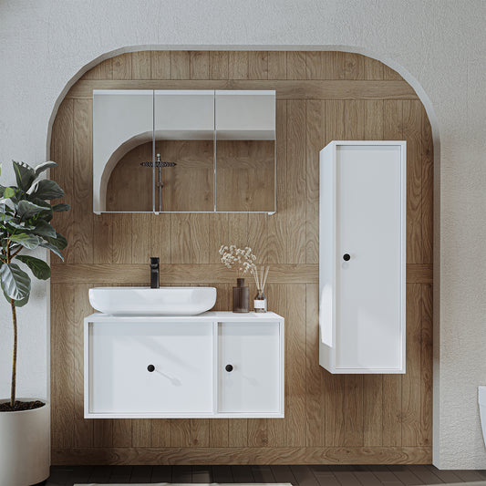 Roomart Ensemble de meubles de salle de bains GUSTO 90 cm 4 pièces avec lavabo en céramique Roomart Ensemble de meubles de salle de bains GUSTO 90 cm 4 pièces avec lavabo en céramique - armoire de salle de bains, lavabo, meubles de salle de bains, armoire de salle de bains, avec, sous-armoire, meubles de salle de bains, ensemble, 