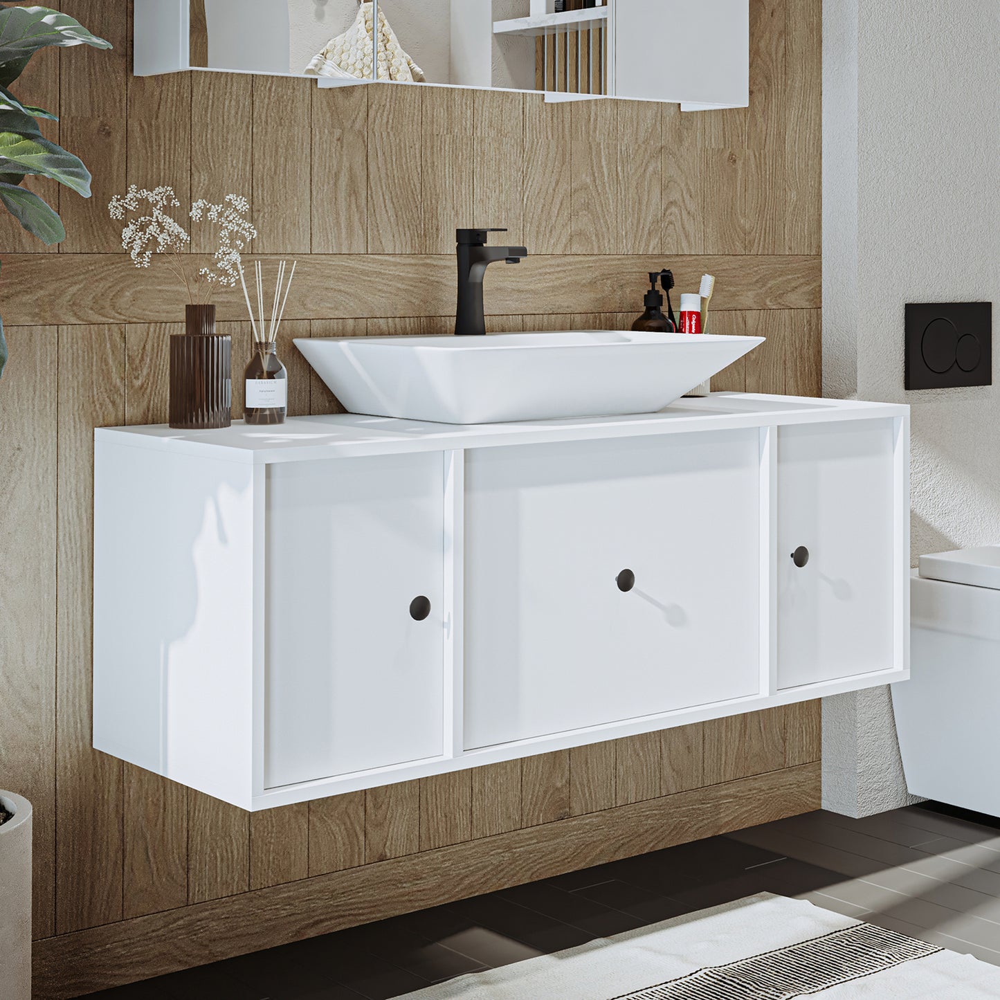 Set di mobili da bagno Roomart GUSTO-ATL 120 cm 4 pezzi con lavabo in ceramica- mobile da bagno, lavabo, mobili da bagno, mobile da bagno, bagno, con, mobiletto, mobili da bagno, set, lavabo, mobili