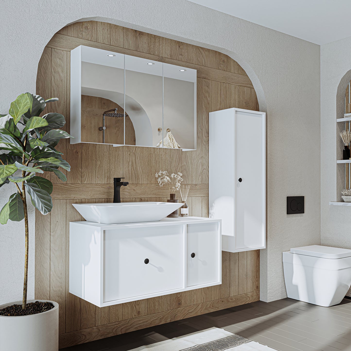 Roomart Set di mobili da bagno GUSTO-ATL 90 cm - mobile da bagno, lavabo, mobili da bagno, mobile da bagno, bagno, con, mobiletto, mobili da bagno, set, lavabo, mobili, mobili da bagno, bagno, armadietti da bagno