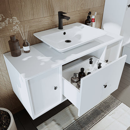 Set di mobili da bagno Roomart GUSTO-ATL 120 cm 4 pezzi con lavabo in ceramica- mobile da bagno, lavabo, mobili da bagno, mobile da bagno, bagno, con, mobiletto, mobili da bagno, set, lavabo, mobili