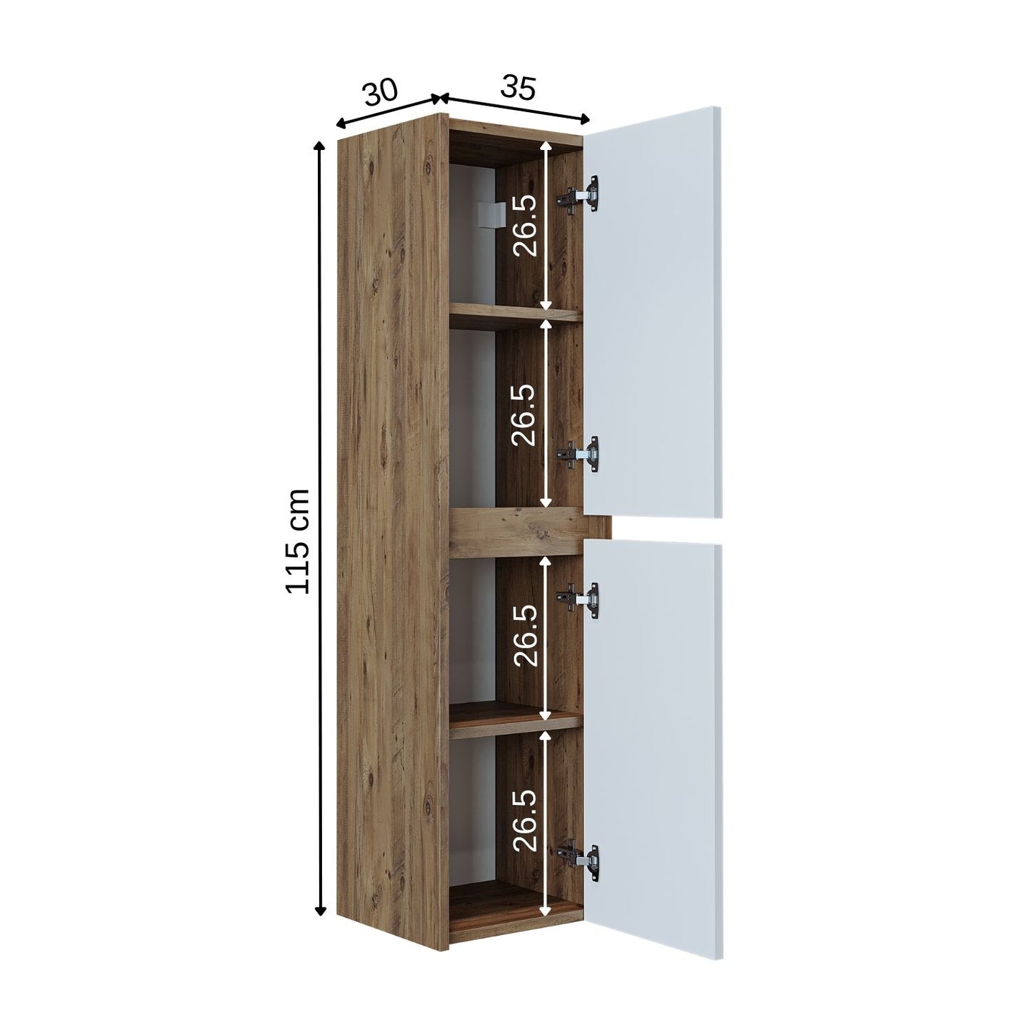 Roomart Badmöbel Set ATRIA 65 cm Unterschrank mit Waschbecken Spiegelschrank Hochschrank - spiegel bad, spiegelschrank bad 60 cm breit, badezimmerspiegel schrank, spiegelschrank mit beleuchtung, spiegelschrank 80 cm breit, spiegelschränke fürs bad, spiege