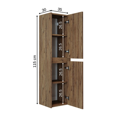 Roomart Badmöbel Set ATRIA 65 cm Unterschrank mit Waschbecken Spiegelschrank Hochschrank - spiegel bad, spiegelschrank bad 60 cm breit, badezimmerspiegel schrank, spiegelschrank mit beleuchtung, spiegelschrank 80 cm breit, spiegelschränke fürs bad, spiege