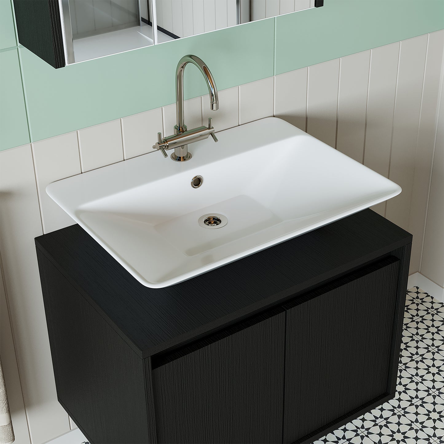 lavabo, ensemble de meubles de salle de bain, lavabo avec meuble bas, meubles de salle de bain, armoire haute, armoire, éclairage, meubles de salle de bain, meuble sous lavabo, armoire à miroir, miroir, large, salle de bain, invités, suspendue, armoire de salle de bain, blanc, furniture