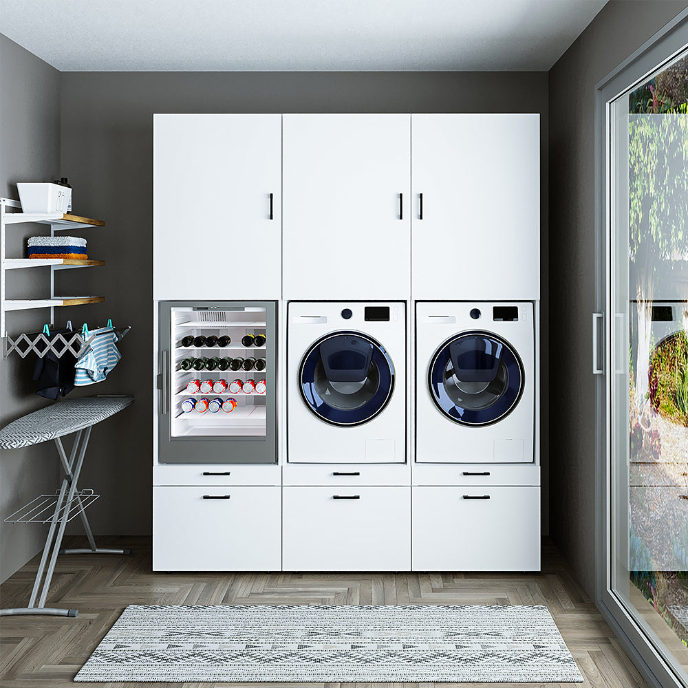 Waschmaschinenschrank Schrankaufsätzen und Für Mehrzweckschrank Überbauschrank Roomart Waschmachine – Schrankwand mit Trockner